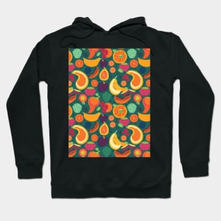 Colorful Fruit Motif in Seamless Pattern V4 Hoodie